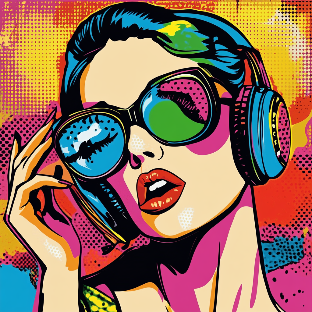 Music playing on the radio in the style of pop